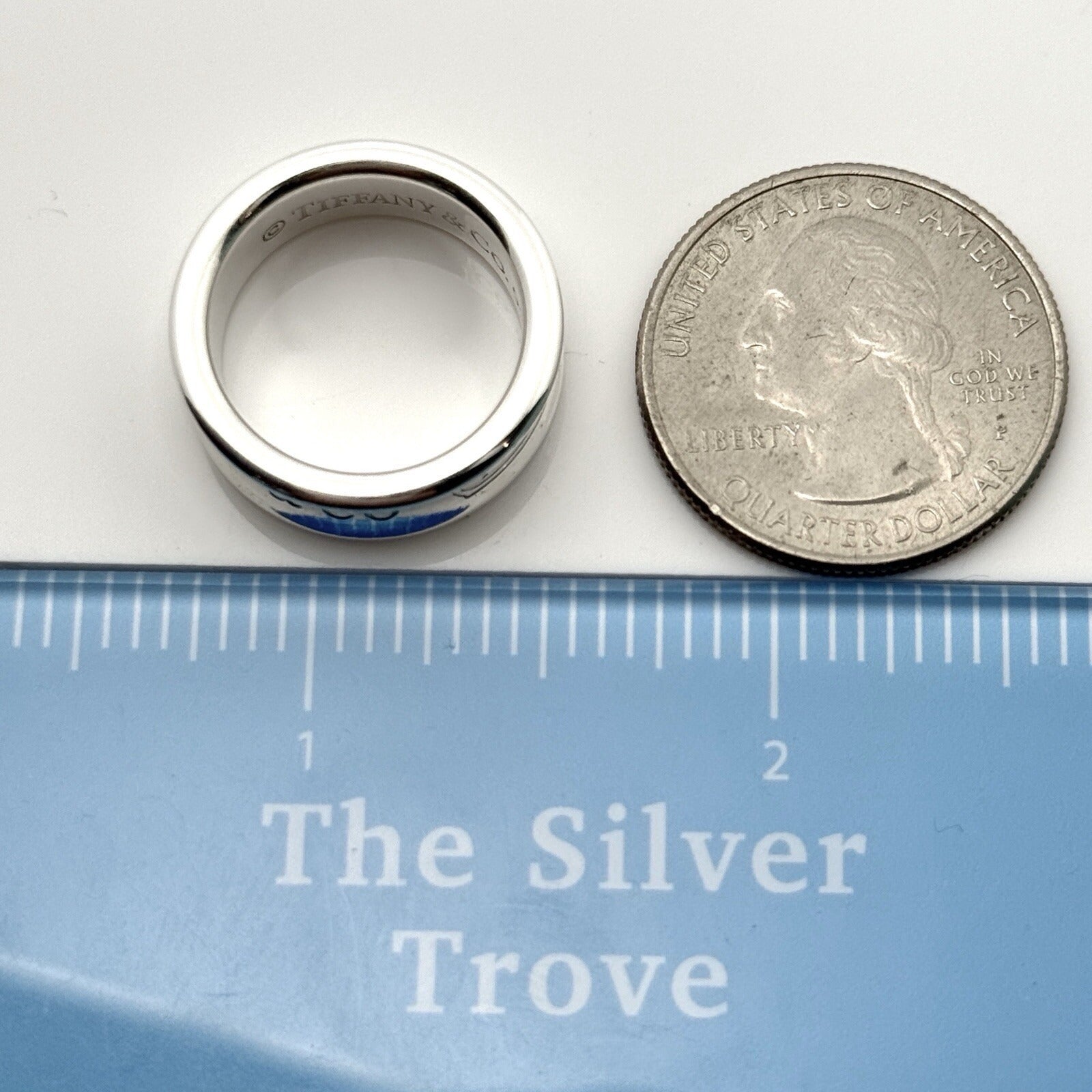 Size 5.5 Tiffany & Co 1837 Ring Concave in Sterling Silver