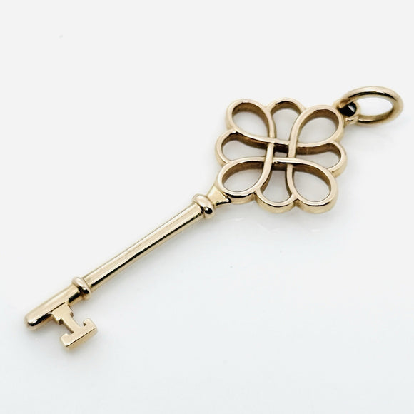 Tiffany & Co Rose Gold Celtic Knot Key Pendant 18K 750
