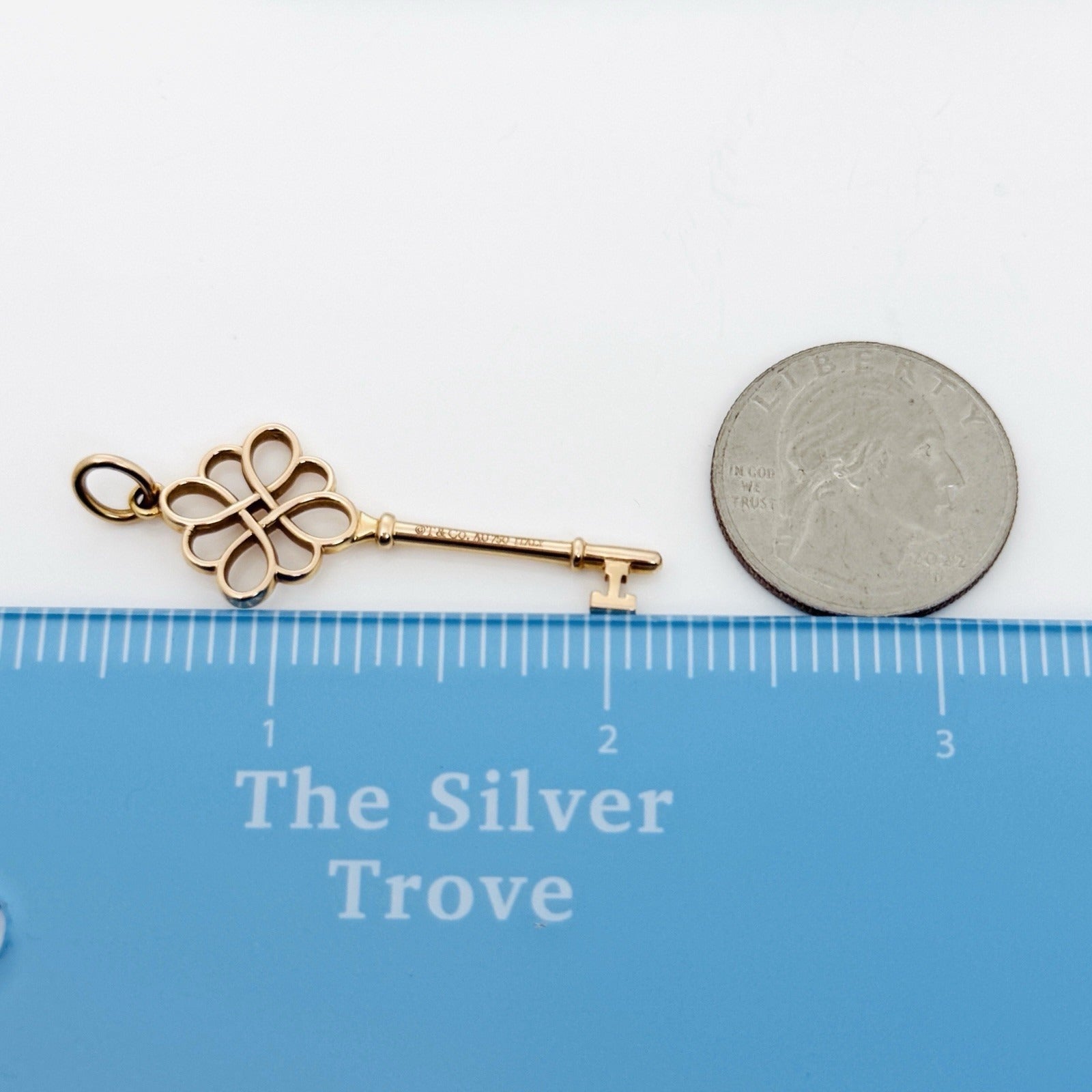 Tiffany & Co Rose Gold Celtic Knot Key Pendant 18K 750