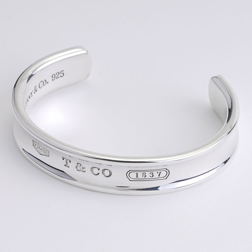 Size 6.5" Tiffany & Co 1837 Wide Cuff Bracelet in Sterling Silver