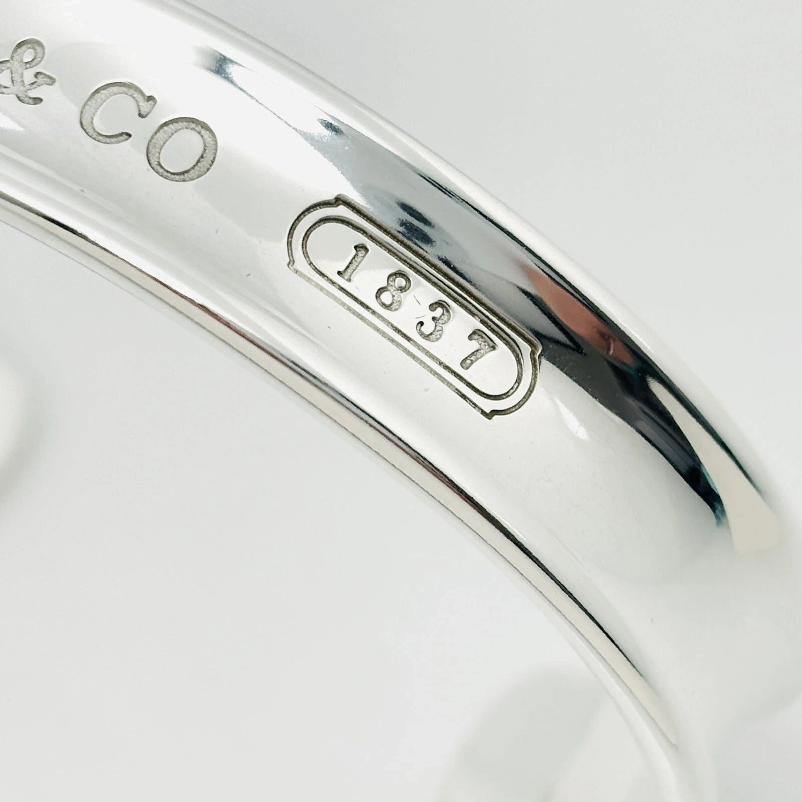 Size 6.5" Tiffany & Co 1837 Wide Cuff Bracelet in Sterling Silver