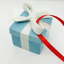 Tiffany Blue Gift Box Trinket Christmas Holiday Ornament Bone China Porcelain-4