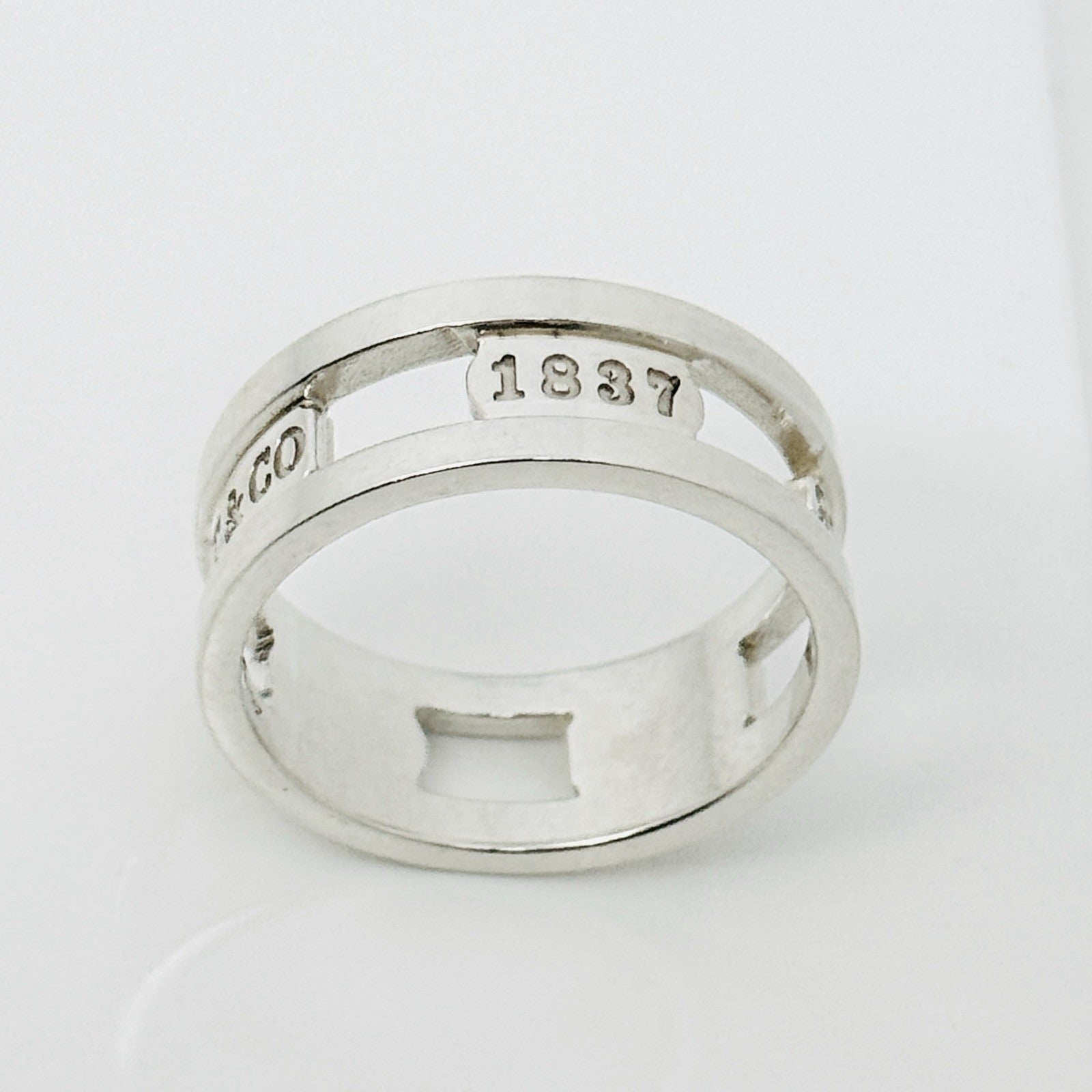 Size 12 Tiffany & Co 1837 Cutout Ring Stencil Open Mens Band Unisex - 0