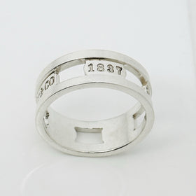 Size 12.5 Tiffany & Co 1837 Cutout Ring Stencil Open Mens Band Unisex - 0