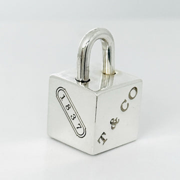 Tiffany 1837 Cube Box Square Padlock Lock Charm Pendant in Sterling Silver