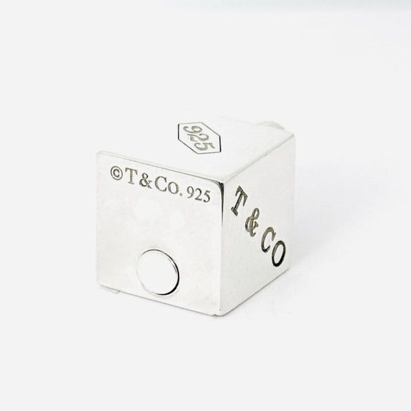 Tiffany 1837 Cube Box Square Padlock Lock Charm Pendant in Sterling Silver