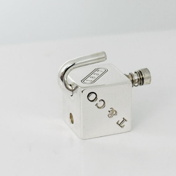 Tiffany 1837 Cube Box Square Padlock Lock Charm Pendant in Sterling Silver