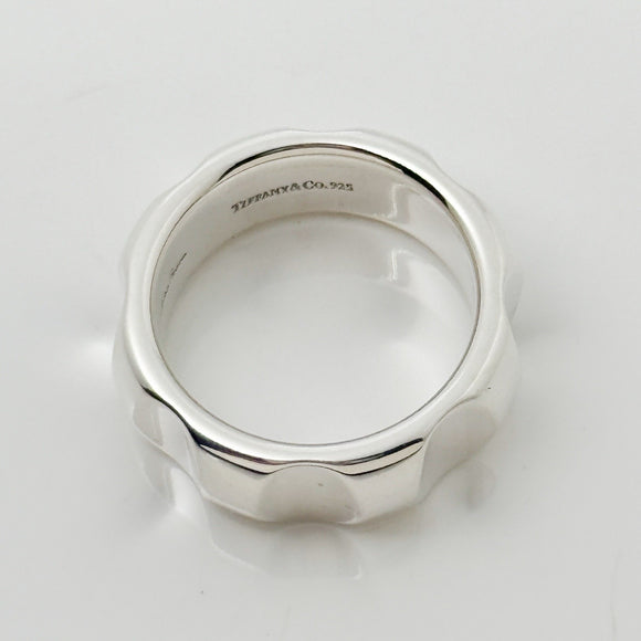Size 7 Tiffany Groove Wide Ring Band by Paloma Picasso in  Silver Mens Unisex
