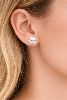 1 SINGLE Return to Tiffany & Co Mini Round Circle Stud Earring Replacement Lost - 0