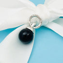 Tiffany & Co Fascination Ball Charm or Pendant in Black Onyx and Sterling Silver-1
