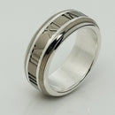 Size 13 RARE Tiffany Atlas Ring in Silver and Titanium Mens Unisex-1