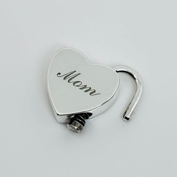 Tiffany & Co MOM Mother Heart Padlock Charm Pendant in Sterling Silver