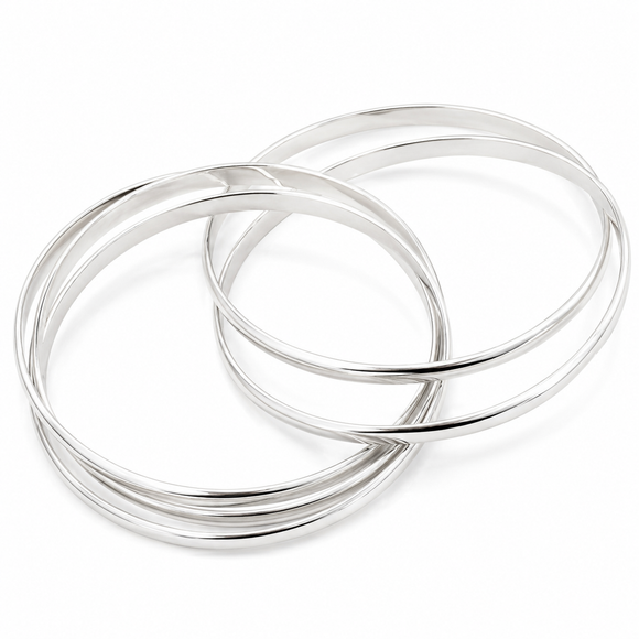 7.5" Tiffany & Co. 5 Five Band Melody Bangle Bracelet Interlocking by Paloma Picasso