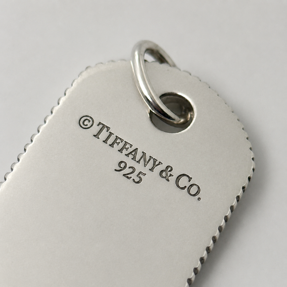 Tiffany & Co Mens Coin Edge ID Dog Tag Pendant in Sterling Silver
