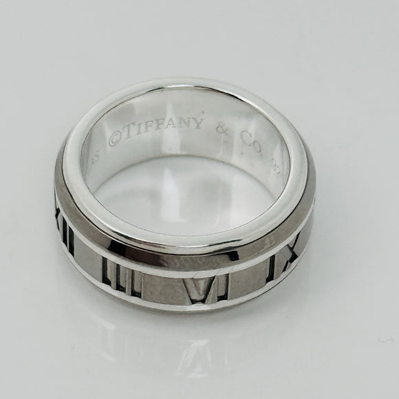 Size 6 RARE Tiffany Atlas Ring in Silver and Titanium Mens Unisex