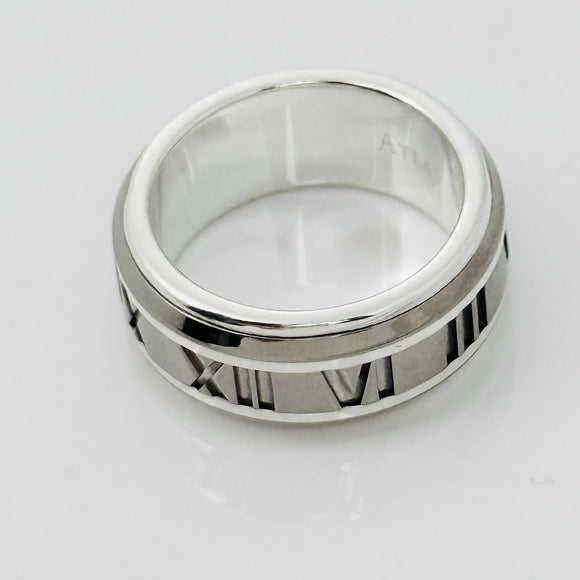 Size 6 RARE Tiffany Atlas Ring in Silver and Titanium Mens Unisex