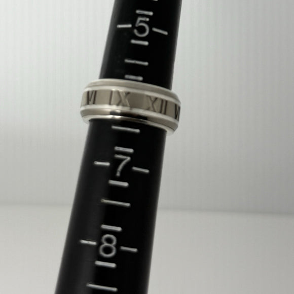 Size 6 RARE Tiffany Atlas Ring in Silver and Titanium Mens Unisex