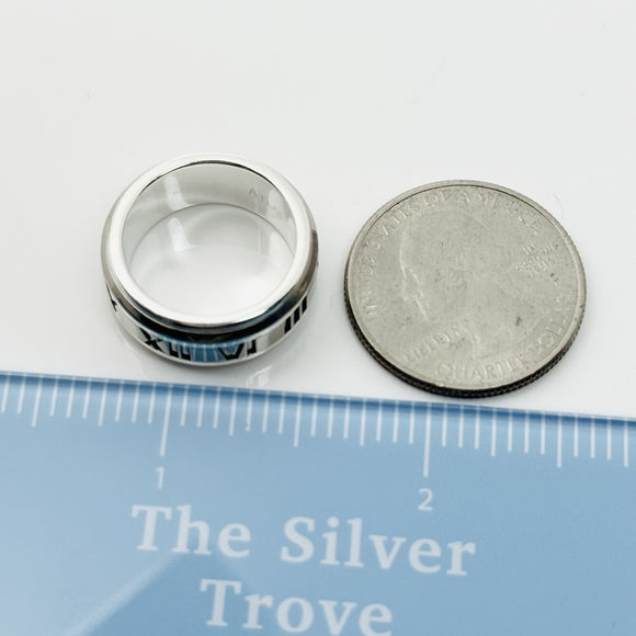 Size 6 RARE Tiffany Atlas Ring in Silver and Titanium Mens Unisex