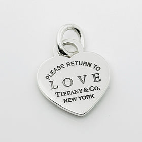 RARE Please Return to Tiffany LOVE Studded Heart Tag Small Pendant or Charm