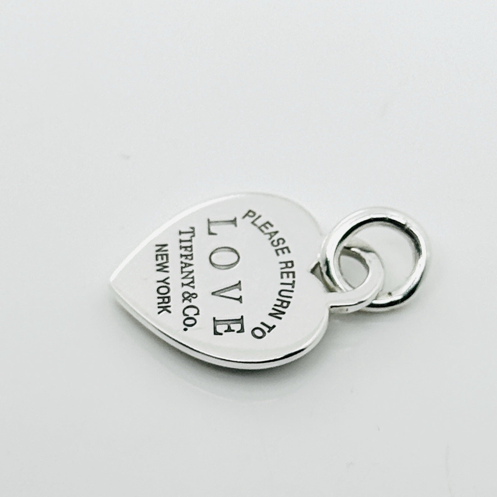 RARE Please Return to Tiffany LOVE Studded Heart Tag Small Pendant