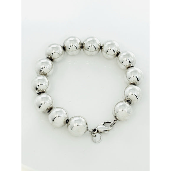 Tiffany & Co HardWear 14mm Bead Ball Bracelet Size Large in Sterling Silver