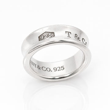 Tiffany & Co. 1837 Concave Ring Sterling Silver 925 Size 5 Men's Unisex Band - 0