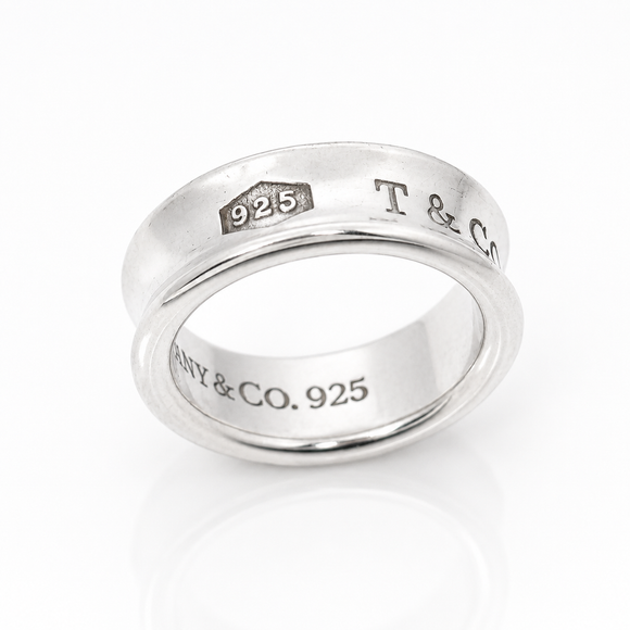 Tiffany & Co. 1837 Concave Ring Sterling Silver 925 Size 5.5 Men's Unisex Band