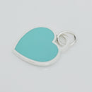 Tiffany & Co Blue Enamel Heart Tag Charm or Pendant in Sterling Silver-4