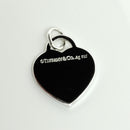 Tiffany & Co Blue Enamel Heart Tag Charm or Pendant in Sterling Silver-6