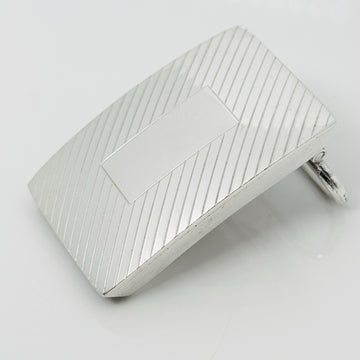 Tiffany & Co Striped ID Belt Buckle Silver Engravable Machine Turned Mens Unisex - 0