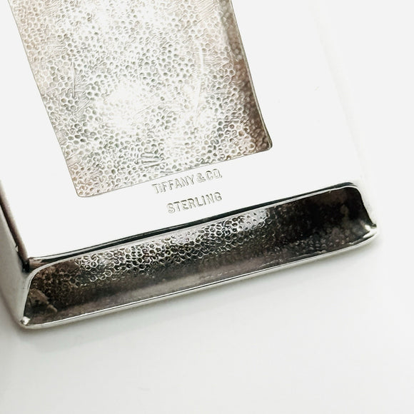 Tiffany & Co Striped ID Belt Buckle Silver Engravable Machine Turned Mens Unisex