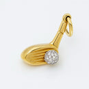 Tiffany & Co Gold and Diamond Golf Club and Ball in Yellow Gold - Charm Pendant-1