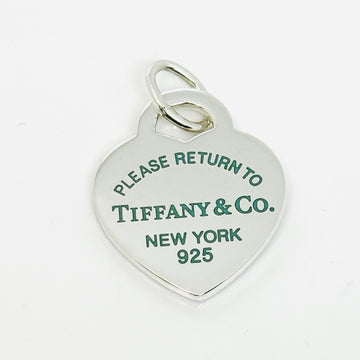 Return to Tiffany Green Enamel Heart Tag Charm or Pendant in Sterling Silver