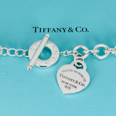 20" Return to Tiffany & Co Toggle Heart Tag Necklace in Sterling Silver