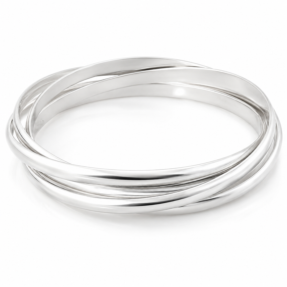 7.5" Tiffany & Co. 5 Five Band Melody Bangle Bracelet Interlocking by Paloma Picasso