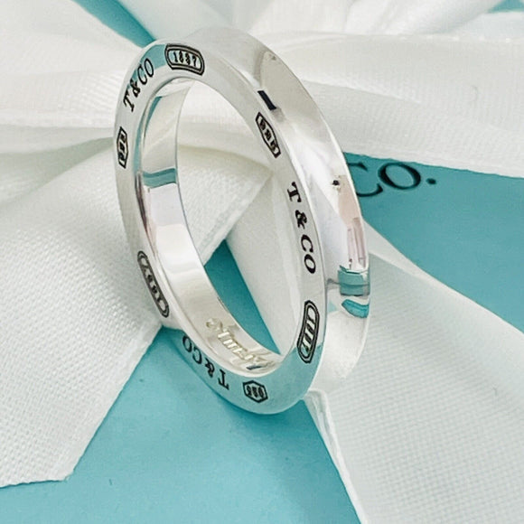 Size 9.75 Tiffany & Co Sterling Silver 1837 Concave Mens Unisex Ring