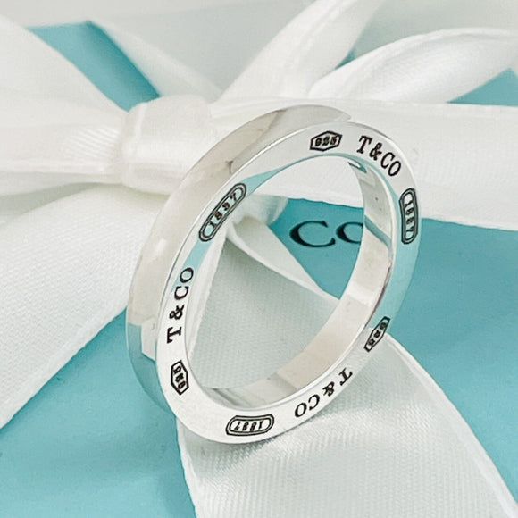 Size 9.75 Tiffany & Co Sterling Silver 1837 Concave Mens Unisex Ring