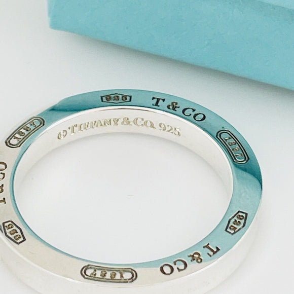 Size 9.75 Tiffany & Co Sterling Silver 1837 Concave Mens Unisex Ring