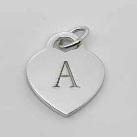 Tiffany Letter A Heart Pendant or Charm Notes Alphabet
