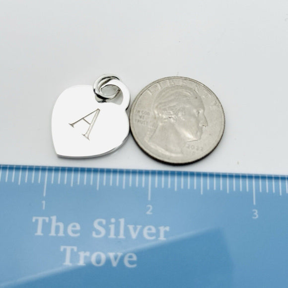 Tiffany Letter A Heart Pendant or Charm Notes Alphabet