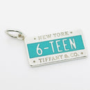 Tiffany 6-Teen Sweet 16 16th Birthday Charm or Pendant in Blue Enamel and Silver-1