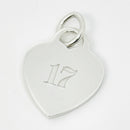 Tiffany Silver Number 17 Birthday Heart Notes Engraved Charm Pendant-1