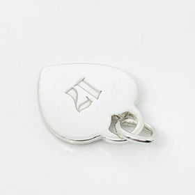 Tiffany Silver Number 17 Birthday Heart Notes Engraved Charm Pendant - 0