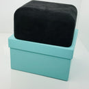 Tiffany Large Necklace Storage Gift Presentation Black Suede Leather Blue Box-5