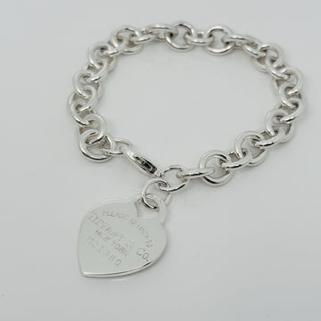 8.25" Large Please Return to Tiffany New York Heart Tag Charm Bracelet