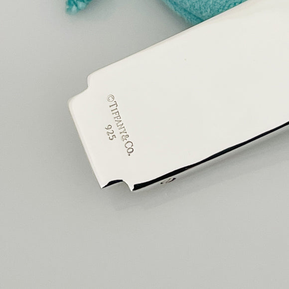 24" Tiffany & Co Metropolis Dog Tag Pendant Bead Necklace Mens Unisex in Silver