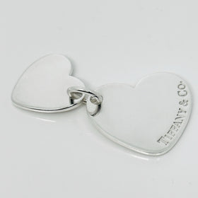 Tiffany & Co Double Hearts Pendant Charm in 925 Sterling Silver