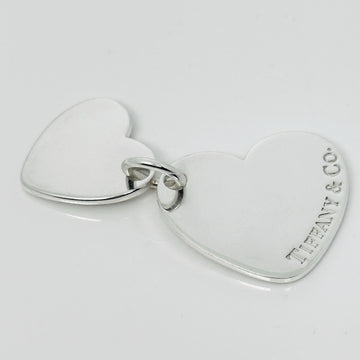 Tiffany & Co Double Hearts Pendant Charm in 925 Sterling Silver