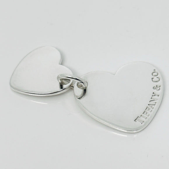 Tiffany & Co Double Hearts Pendant Charm in 925 Sterling Silver
