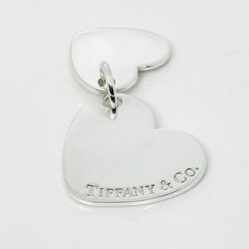 Tiffany & Co Double Hearts Pendant Charm in 925 Sterling Silver - 0